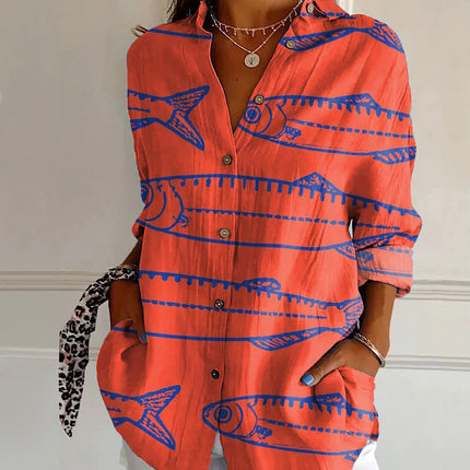 Long-sleeve Printed 3D Top