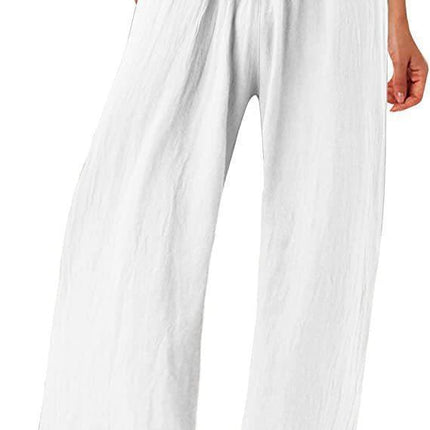 Cotton And Linen Wide-leg Casual Trousers