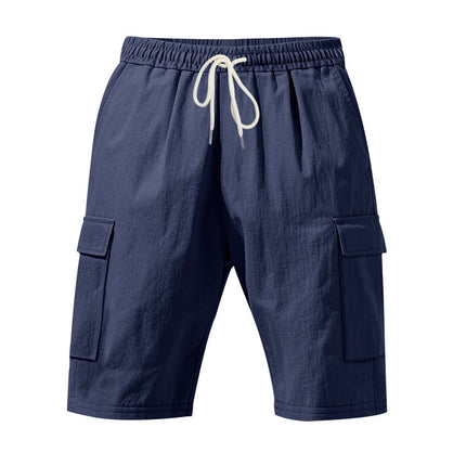 Men's Air-permeable Beachwear Linen Loose Multi-pocket Casual Shorts