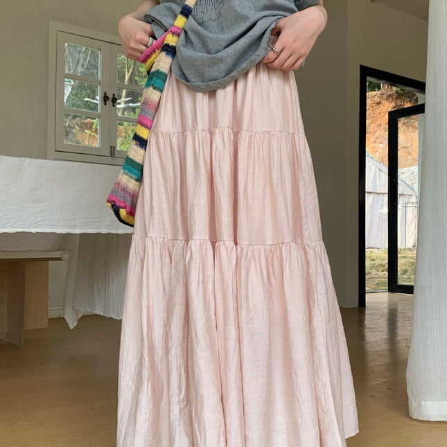 Gentle A- Line Mid-length Plus Size Skirt