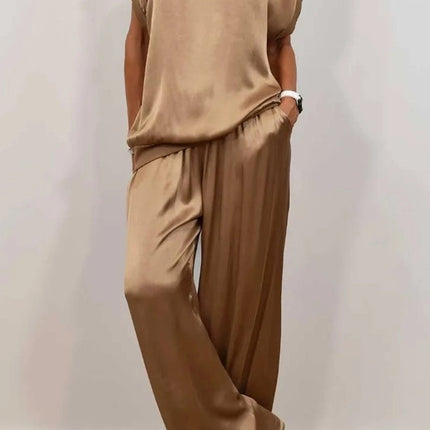 Loose Shirt Wide Leg Pants Casual Suit
