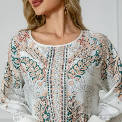 Elegant Floral Long Sleeve Dress