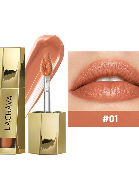 LACHAVA Matte Moisturizing Nude Lip Lacquer | Long-Lasting Velvet Matte Liquid Lipstick