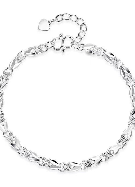 High-Grade Silver Luxury Bracelet – Platinum Finish Women's Jewelry