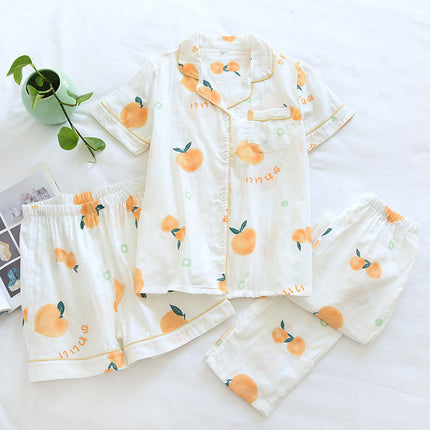 3 Pieces Sweet Gauze Cotton Pyjama Set