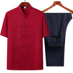 Red Clothes Blue Pants Suit