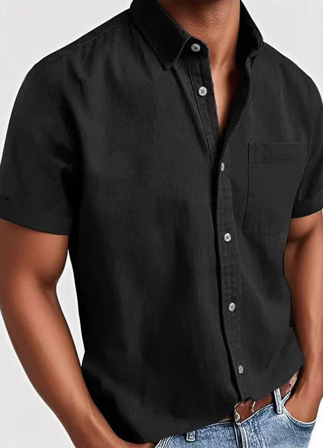 Camisa cruzada de hombre de manga corta