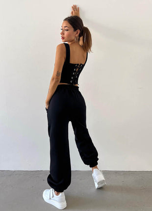 Hooded Sweater & Pants 3-Piece Set