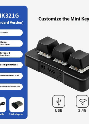 マクロプログラマブルミニPCゲーミングキーボード – 3キー USB/ワイヤレス
