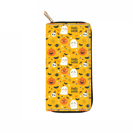 Halloween PU Long Zip Wallet