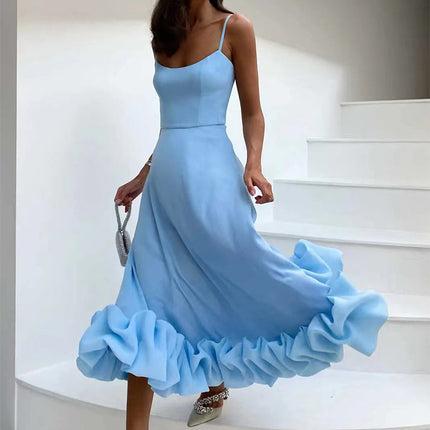 Suspenders Large Flower Swing Three-dimensional Dress