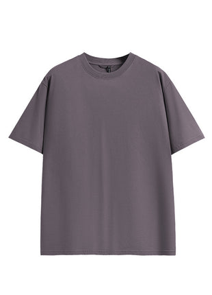 grey Loose-fit solid color outdoor T-shirt designed for everyday comfort, hiking, travel, and casual wear.